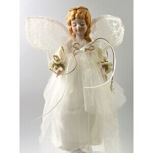 Vintage Midwest Art Ceramic/Porcelain Angel Christmas Figurine Tree Topper